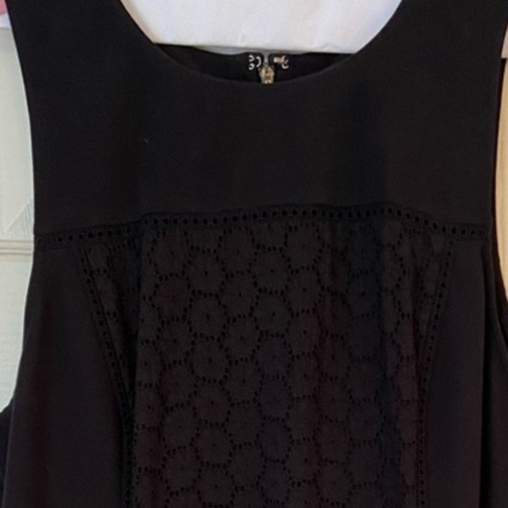 J Crew Collection Lace Trim Black Sleeveless Dress